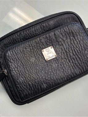 MCM Aren Crossbody Bag Small - Visetos BLK Pre Owned Used Rare No Shoulder Chain